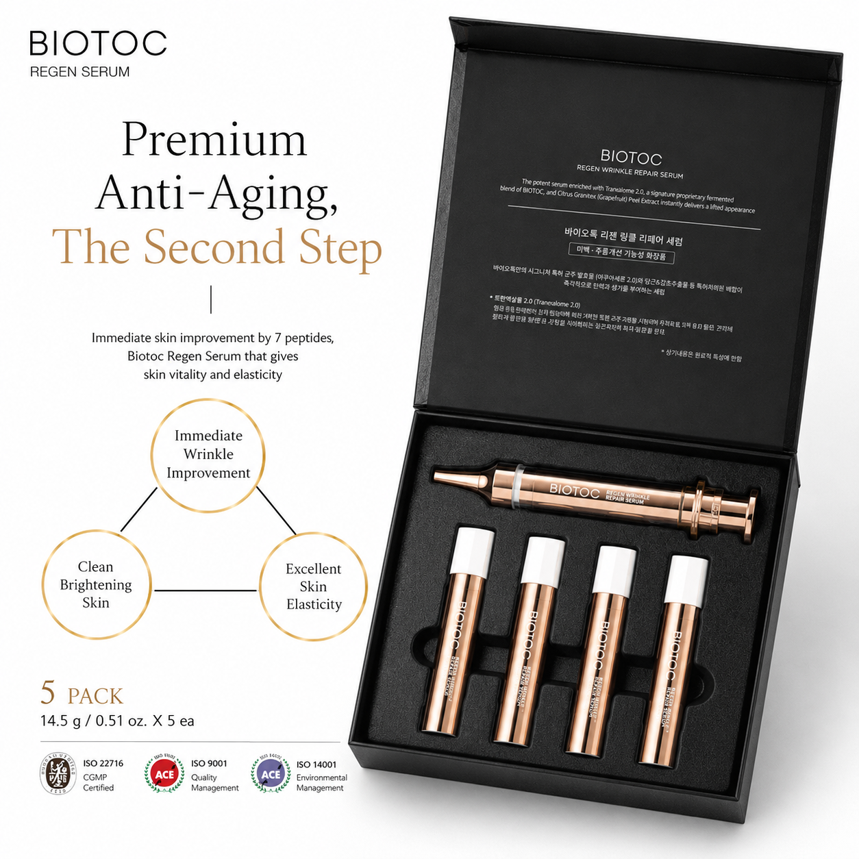 BIOTOC REGEN Wrinkle Repair Serum | Premium Anti-Aging Peptide Serum