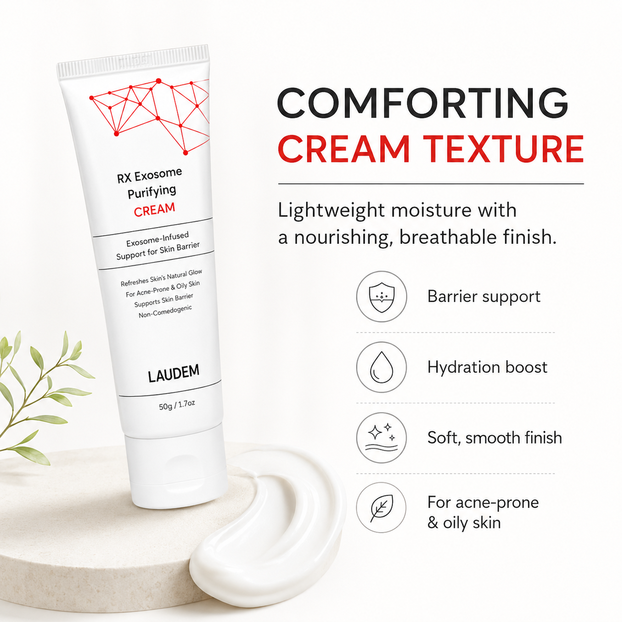 LAUDEM RX Exosome Purifying Cream 50g | Barrier Support Moisturizer