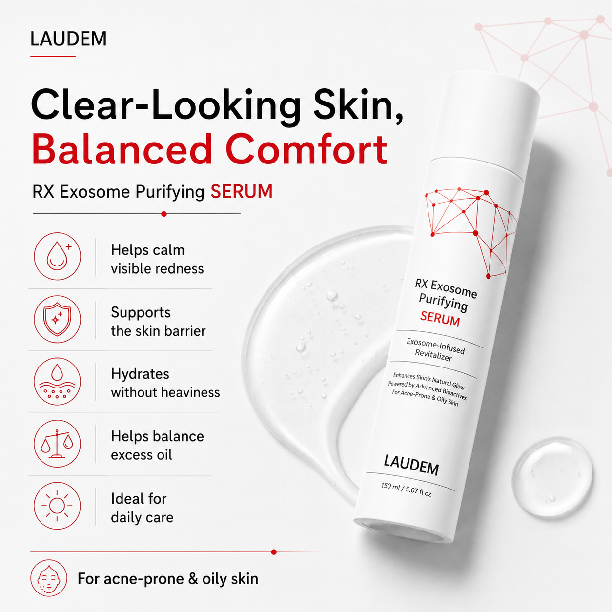 LAUDEM RX Exosome Purifying Serum 150ml | Lightweight Clarifying Serum